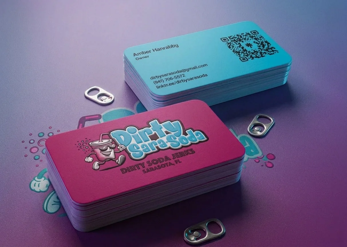 Dirty Sara-Soda business cards