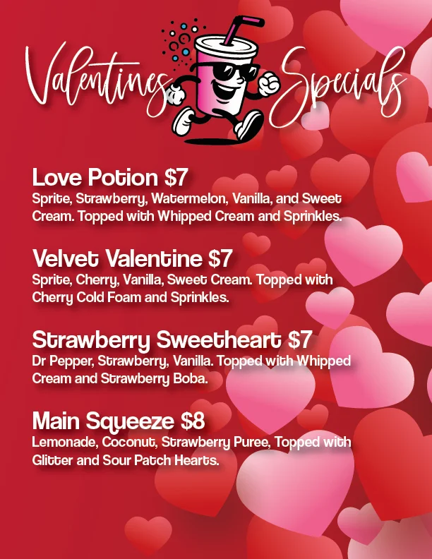 Dirty Sara-Soda Valentine's seasonal menu
